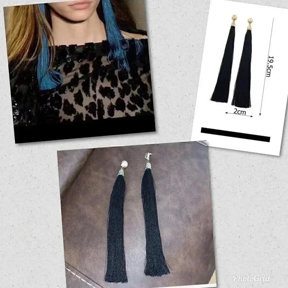 Long Black gorgeous earrings - Picture 1 of 4